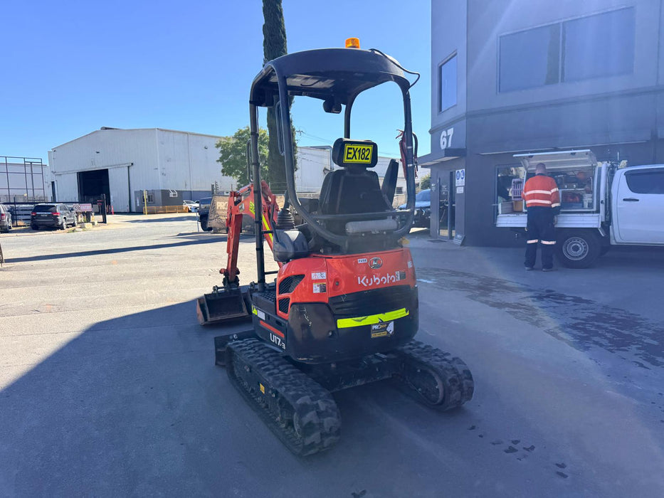 2023 KUBOTA U17-3 1.7T MINI EXCAVATOR (EX182) WITH HITCH, BUCKETS AND 912 HRS