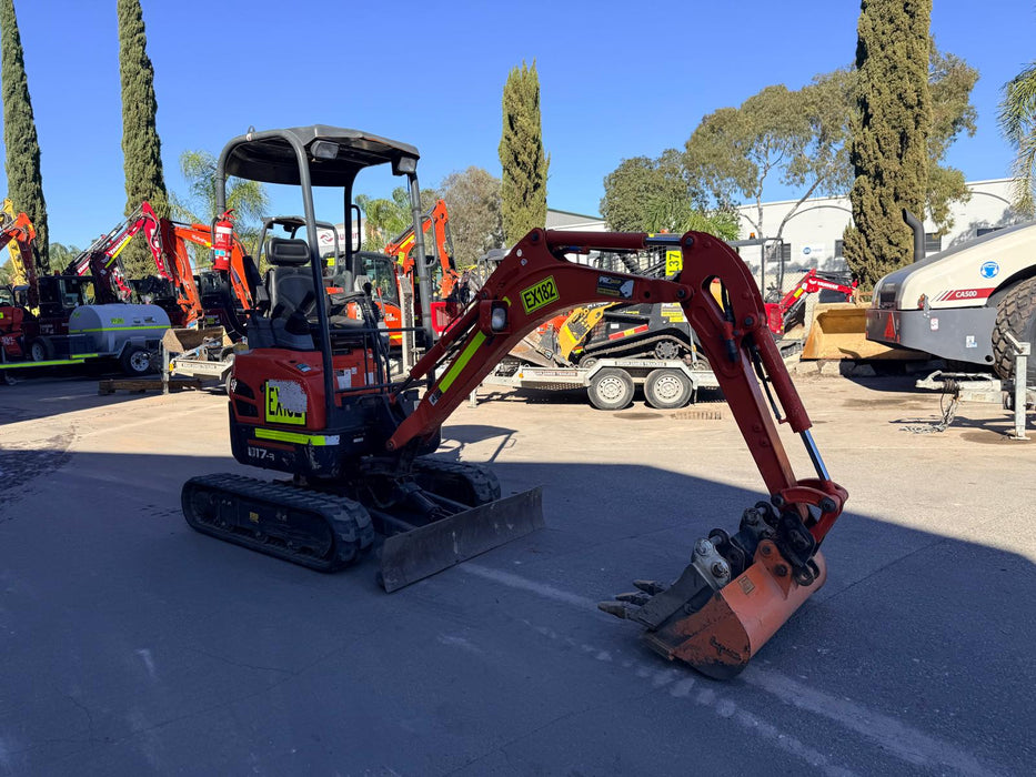 2023 KUBOTA U17-3 1.7T MINI EXCAVATOR (EX182) WITH HITCH, BUCKETS AND 912 HRS
