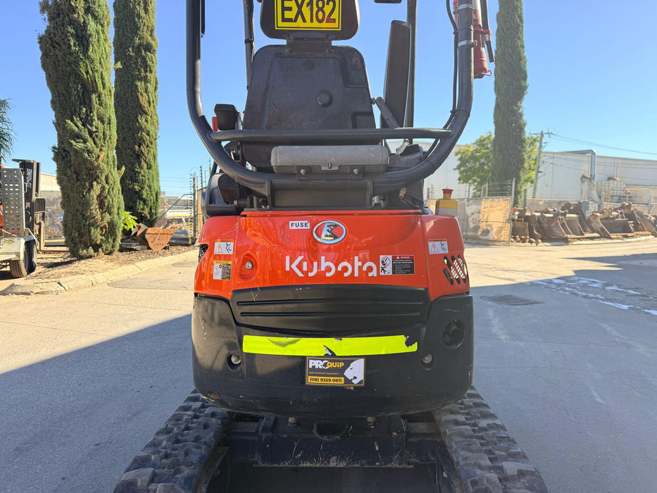 2023 KUBOTA U17-3 1.7T MINI EXCAVATOR (EX182) WITH HITCH, BUCKETS AND 912 HRS
