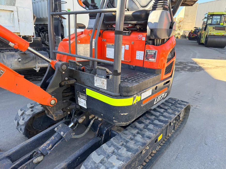 2023 KUBOTA U17-3 1.7T MINI EXCAVATOR (EX182) WITH HITCH, BUCKETS AND 912 HRS