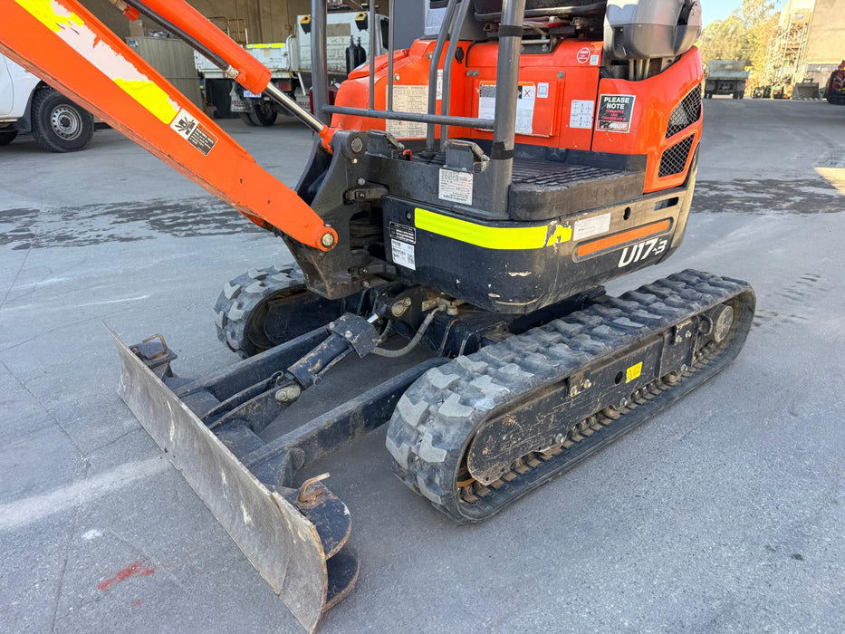 2023 KUBOTA U17-3 1.7T MINI EXCAVATOR (EX182) WITH HITCH, BUCKETS AND 912 HRS