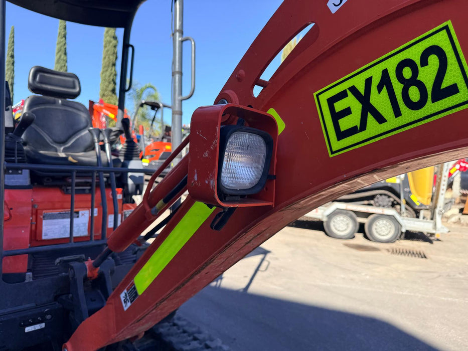 2023 KUBOTA U17-3 1.7T MINI EXCAVATOR (EX182) WITH HITCH, BUCKETS AND 912 HRS