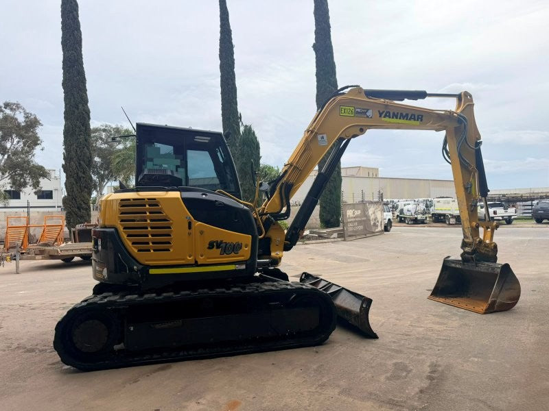 2022 YANMAR SV100-2 10T EXCAVATOR (EX126) WITH RUBBER TRACKS, 2750 HOURS