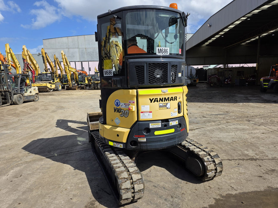 USED 2021 YANMAR VIO30-6 EXCAVATOR (M686) WITH A/C CABIN AND 1025 HRS