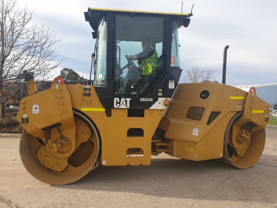 USED CATERPILLAR CB534D TANDEM ROLLER WITH CAB ABD 282 HOURS