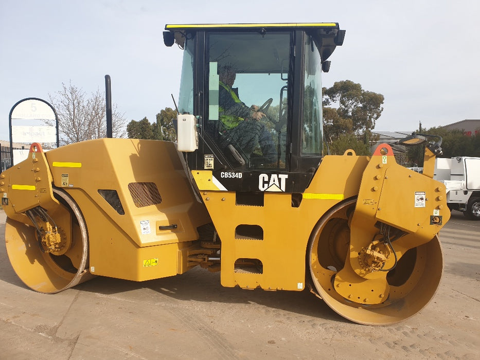 USED CATERPILLAR CB534D TANDEM ROLLER WITH CAB ABD 282 HOURS