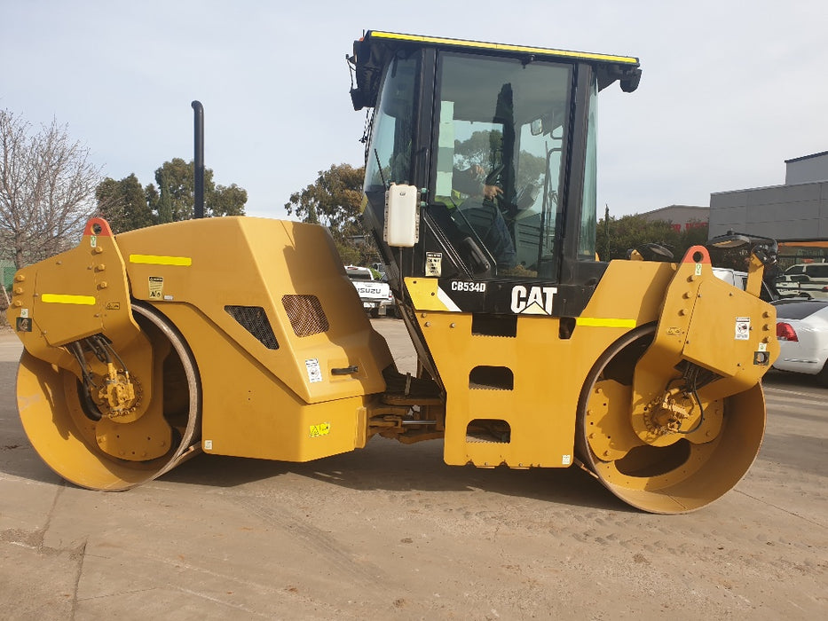 USED CATERPILLAR CB534D TANDEM ROLLER WITH CAB ABD 282 HOURS