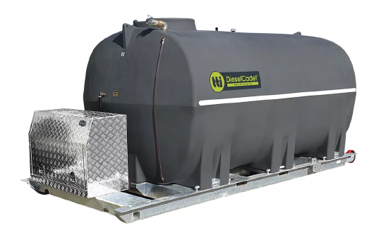 NEW TTI 5000 LTR DIESEL TANK WITH SKID FRAMES, PUMPSET AND HOSES